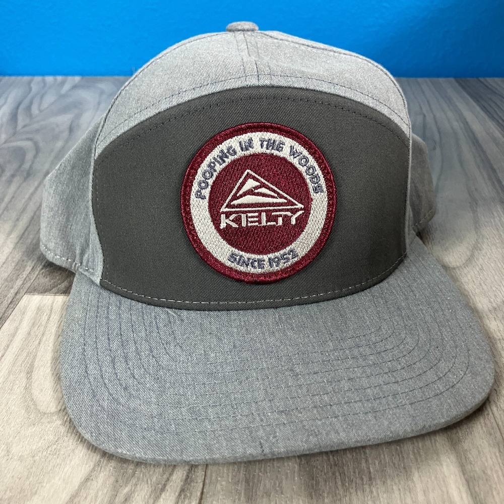 Kelty 7 Panel PITW Hat Pooping in the Woods Strapback‎ Hat Gray Adjustable